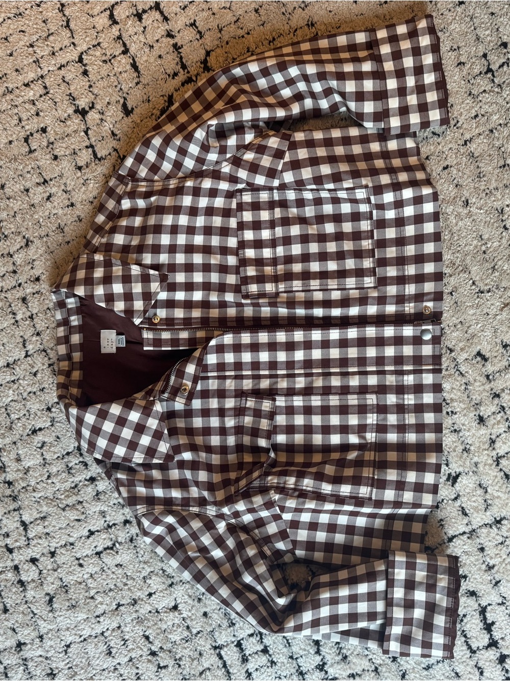 Gingham chore jacket